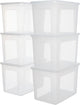 Boîte de rangement Iris clearbox - 70l - plastique - transparent - lot de 6