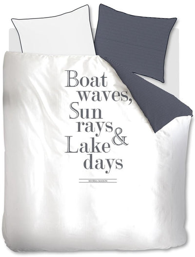 Housse de couette Riviera maison Lake Days - lits jumeaux - 240x200 220 - bleu marine