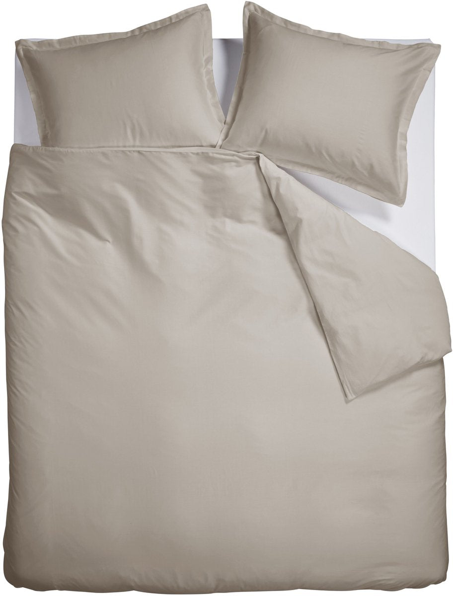 Housse de couette Ambiante satin uni - twin xl - 260 x 200 220 cm - sable