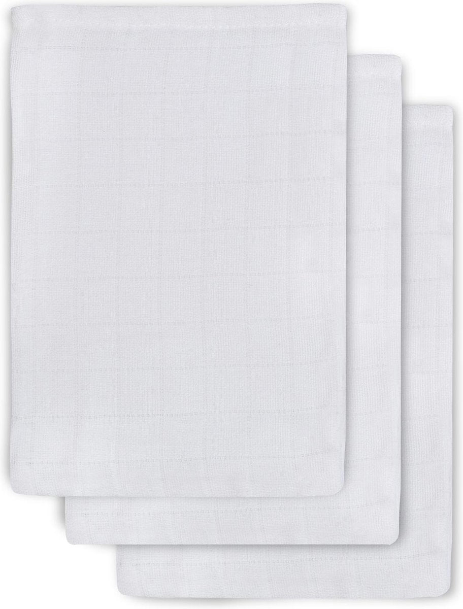 Jollein gant de toilette hydrophile blanc (paquet de 3)