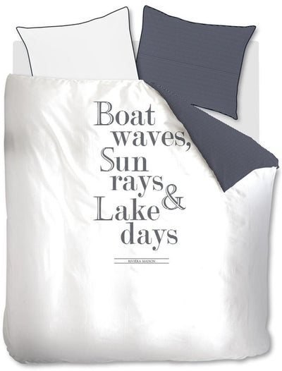 Housse de couette Riviera maison Lake Days - twin xl - 260x200 220 - bleu marine