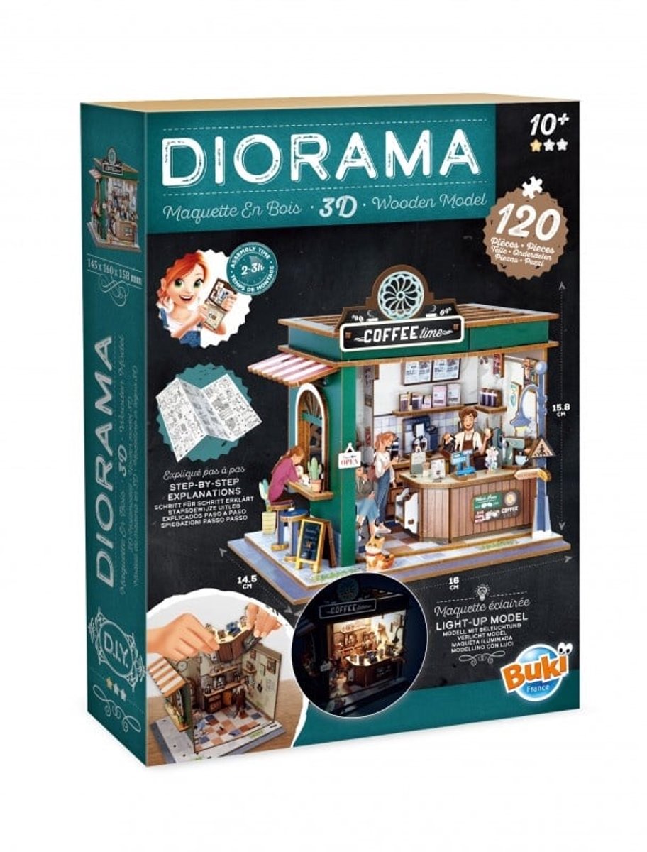 Buki france buki - maquette en kit - diorama - bois - café miniature