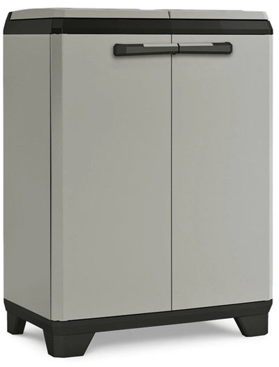 Keter meuble de rangement bas de recyclage planète - 68x39x90cm - gris noir
