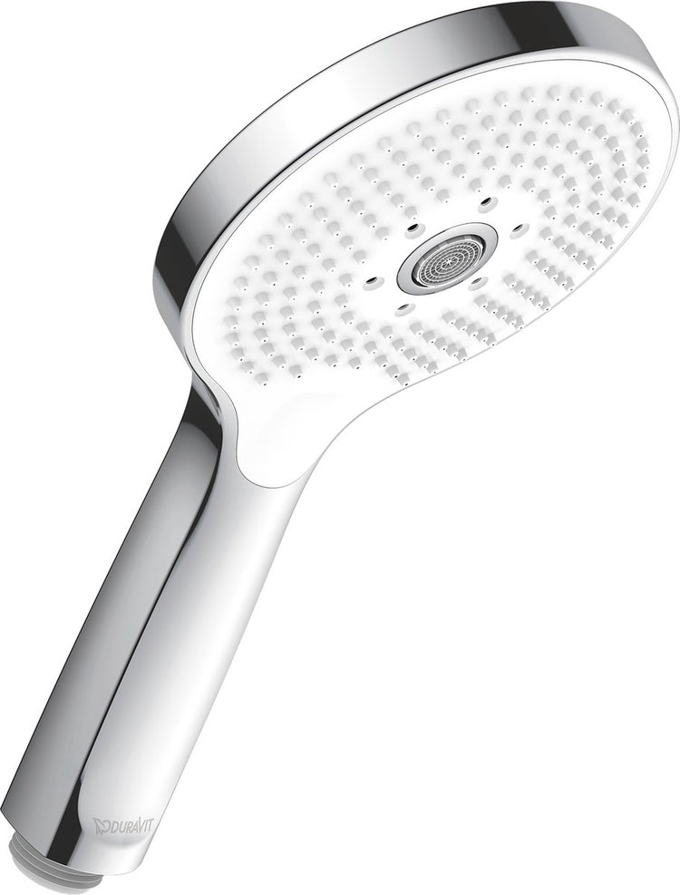 Douchette Duravit 3 positions clic ! minusflow – pomme de douche ø120 mm – économie d'eau – easyclean – chrome brillant
