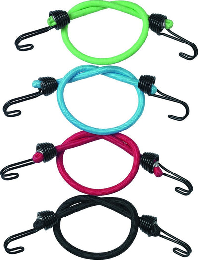 Masterlock lot de 4 mini élastiques avec crochet métal 25cm
