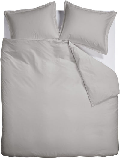 Housse de couette Ambiante satin uni - double - 200 x 200 220 cm - gris