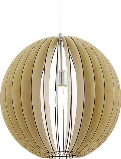 Eglo cossano - suspension - 1 lumière - ø500mm. - nickel mat - érable