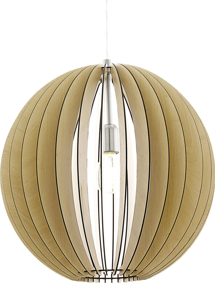 Eglo cossano - suspension - 1 lumière - ø500mm. - nickel mat - érable