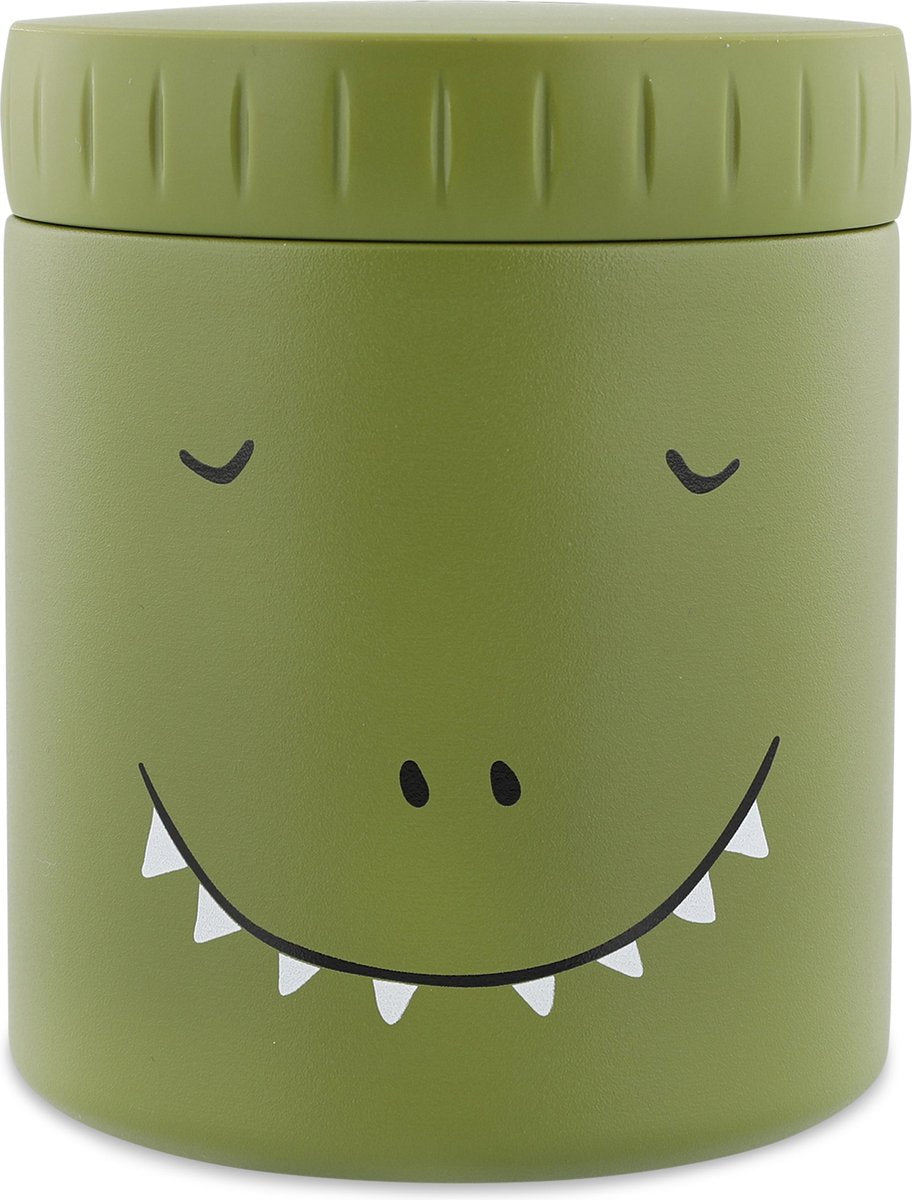 Récipient thermos Trixie - mr. dino - pot thermos pour enfants - 350 ml - tasse thermos en acier inoxydable - idéal pour les collations de bébé - vert