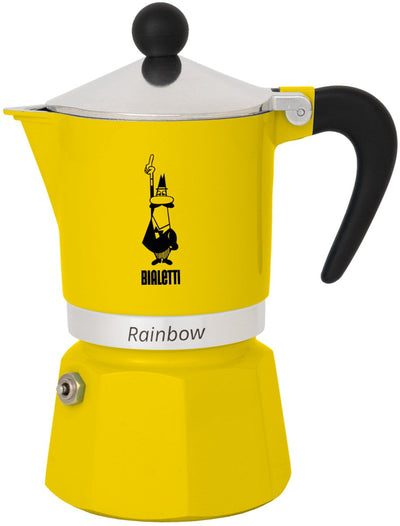 Percolateur Bialetti jaune arc-en-ciel – 6 tasses – 300 ml – authentique machine à expresso italienne