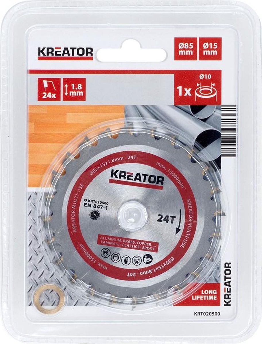 Kreator krt020500 lame de scie bois - 85mm24t