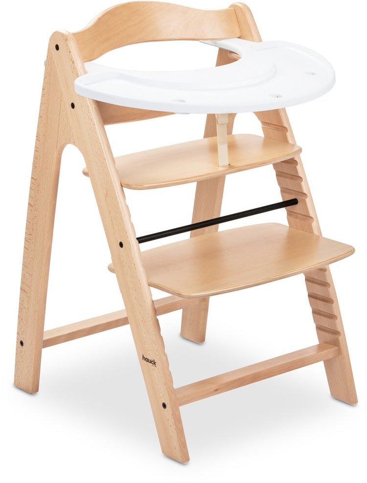 Hauck ensemble de chaises hautes arketa n play - chaise haute en bois avec plateau de jeu - bois de hêtre certifié FSC® - hêtre