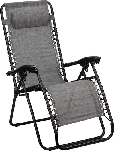 Chaise de camping Abbey Camp - chaise de jardin - réglable - gris