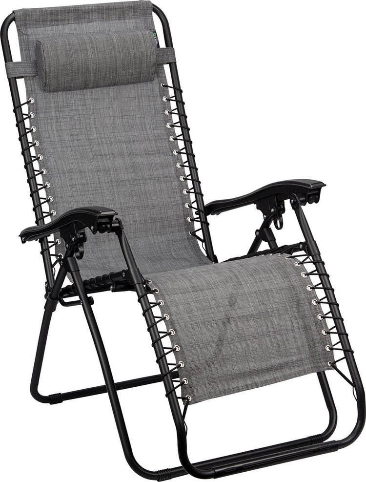Chaise de camping Abbey Camp - chaise de jardin - réglable - gris