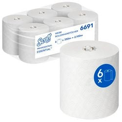Serviettes scott 6691 airflex 1 couche blanc pack 6 pièces