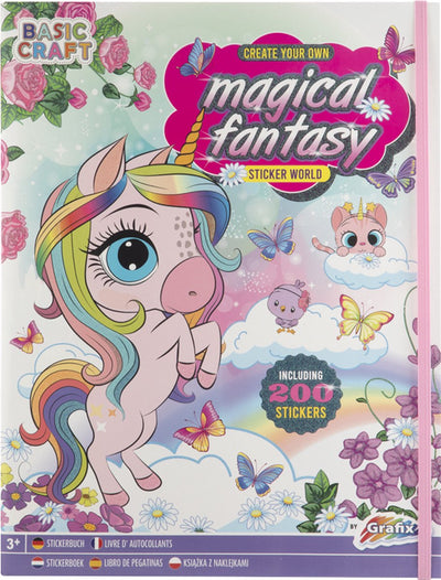 Livre d'autocollants fantaisie magique avec 200 autocollants