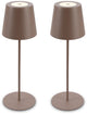 B.k.licht briloner kiki - lot de 2 lampes de table rechargeables - dimmable - pour intérieur et extérieur - réglable en hauteur - lumière blanc chaud - marron