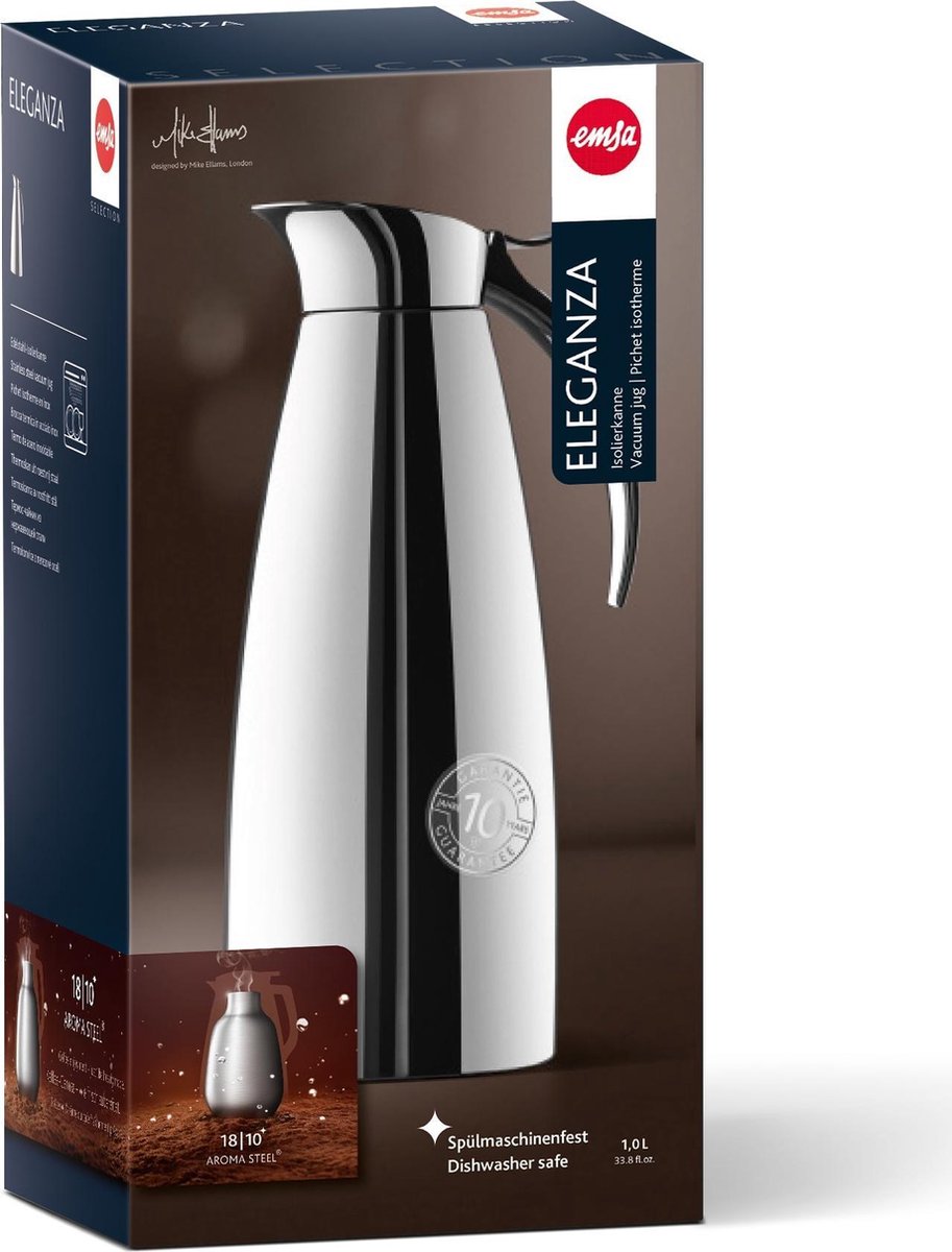 Emsa thermos eleganza acier inoxydable 1 litre