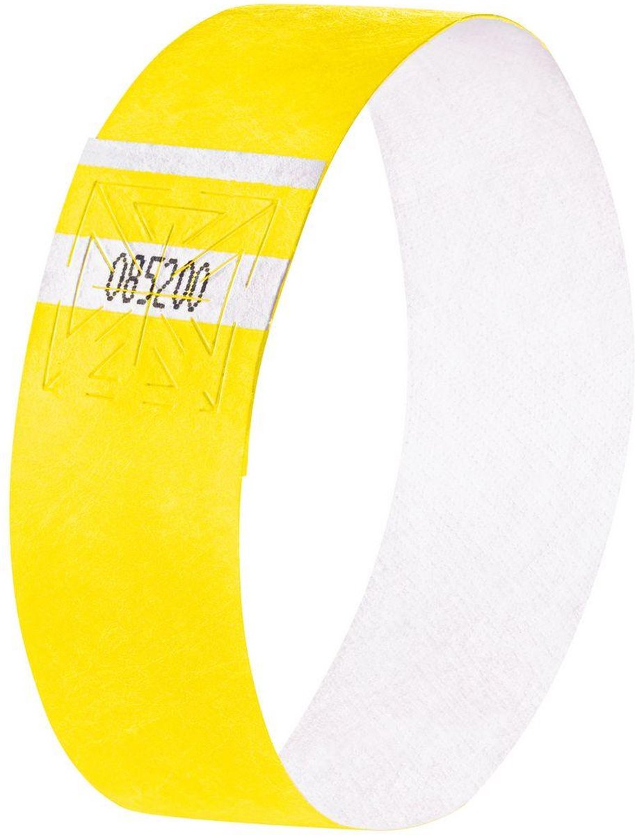 Bracelets événementiels Sigel - super doux - 255x25mm - jaune fluo - 120 pièces - si-eb213