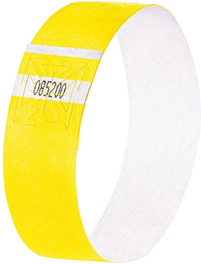Bracelets événementiels Sigel - super doux - 255x25mm - jaune fluo - 120 pièces - si-eb213