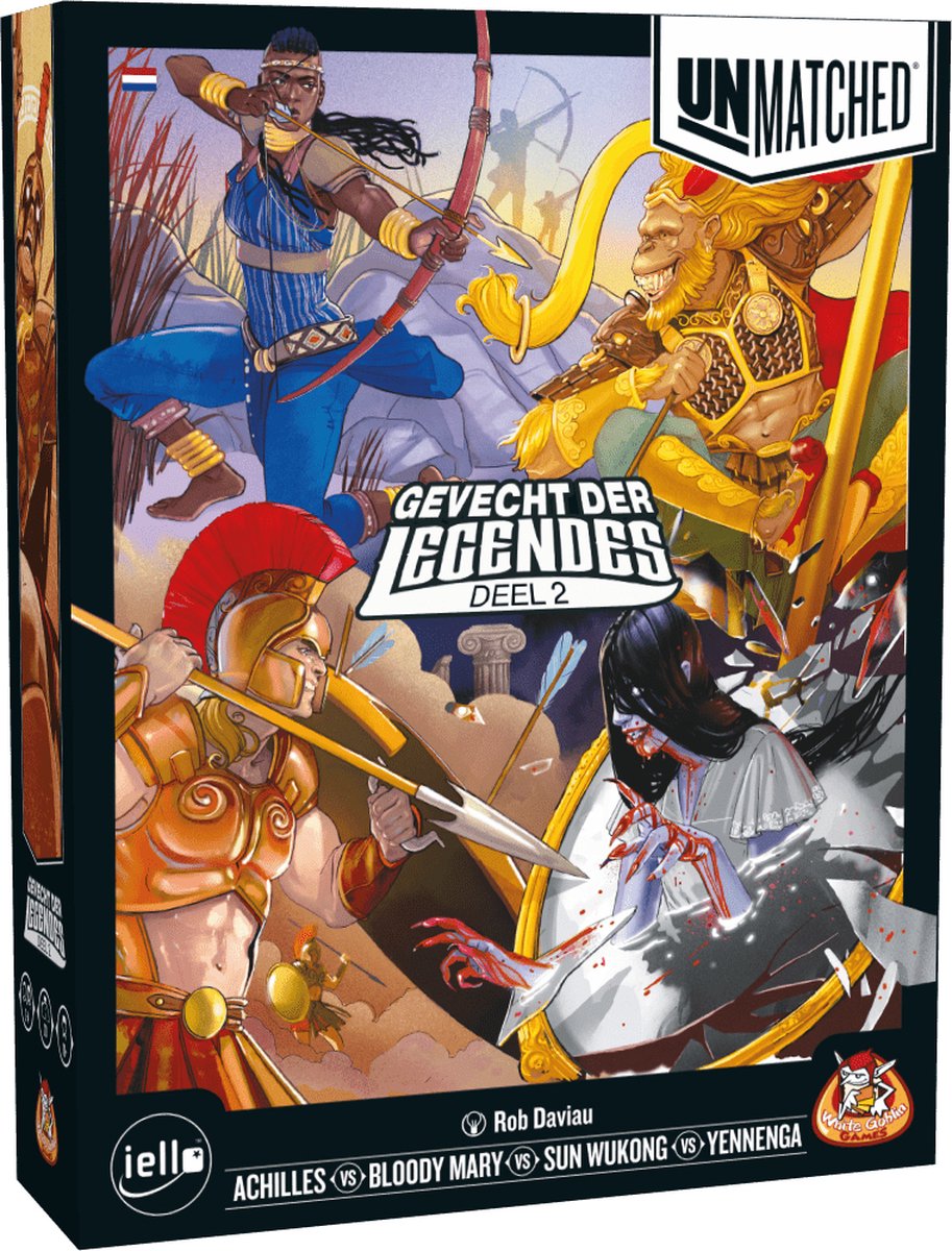 Jeux de gobelins blancs - inégalé : battle of legends 2 - jeu expert - 2 à 4 joueurs - 20 minutes - à partir de 10 ans - avec les héros : yennenga, achilles, sun wukong et bloody mary