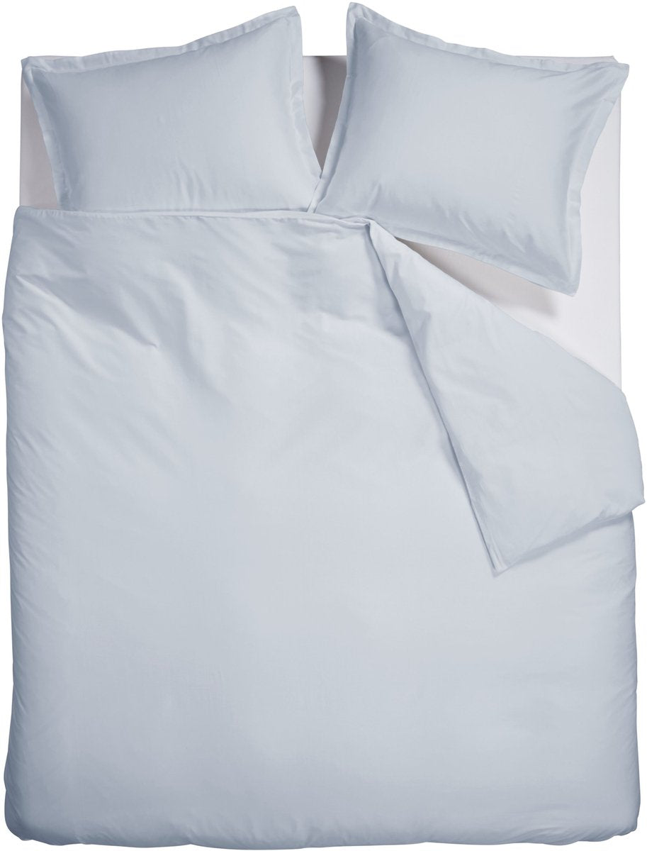 Housse de couette Ambiante satin uni - double - 200 x 200 220 cm - bleu clair
