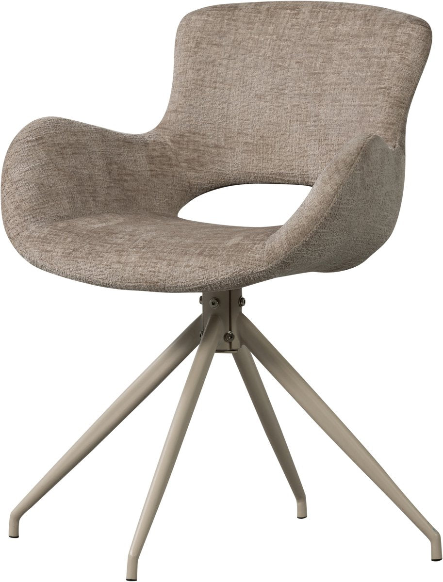 Chaise de salle à manger Woood eliva - structure sable - violet - lot de 2