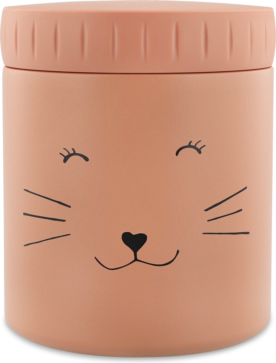 Récipient thermos Trixie - Mme. chat - pot thermos pour enfants - 350 ml - tasse thermos en acier inoxydable - idéal pour les collations de bébé - rose