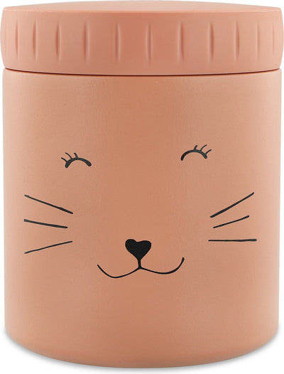 Récipient thermos Trixie - Mme. chat - pot thermos pour enfants - 350 ml - tasse thermos en acier inoxydable - idéal pour les collations de bébé - rose