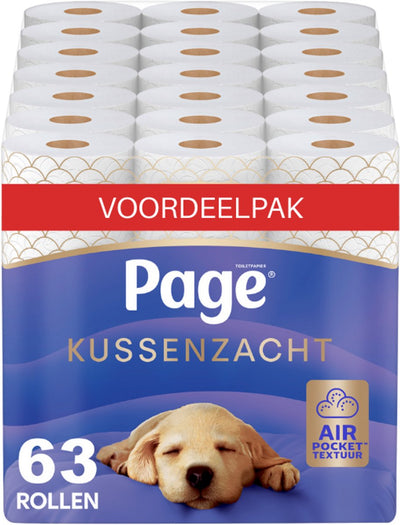 Papier toilette Page ® - papier toilette doux pour oreiller - 63 rouleaux - confort ultime - pack économique