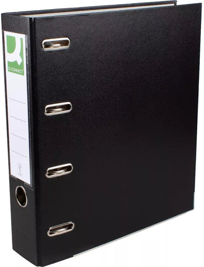 Classeur Q-connect, pour ft A4, en pp et papier, double, dos de 8 cm noir