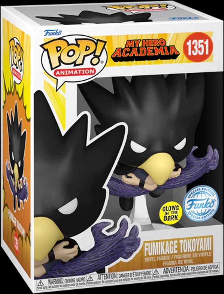 Funko-pop ! my hero academia : saison 5 - fumikage tokoyami #1351 brille dans le noir exclusif
