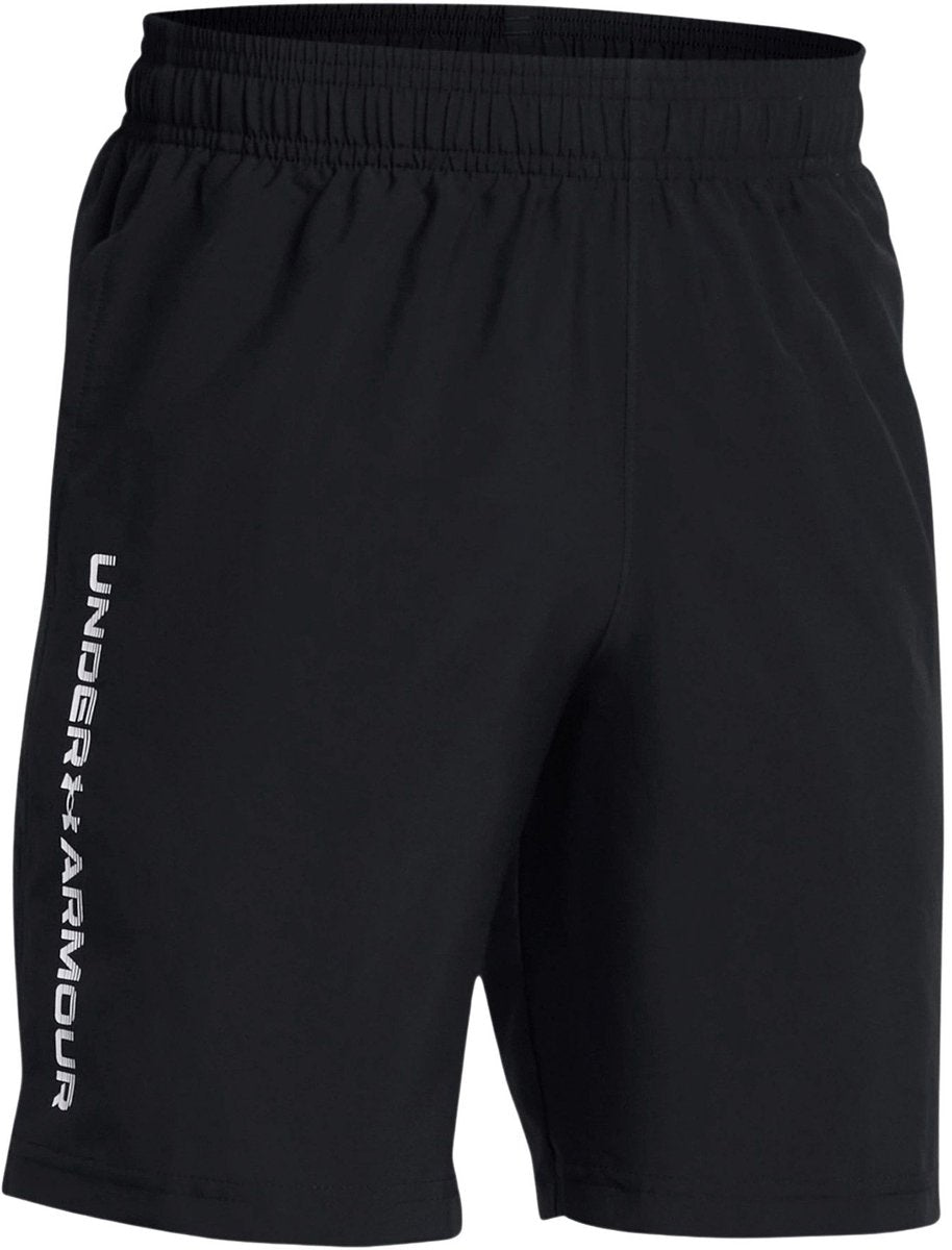 Under Armour ua tech woven wordmark short-blk pantalons de sport pour garçons - noir - blanc