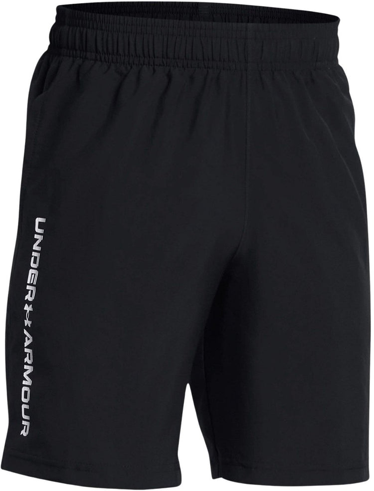 Under Armour ua tech woven wordmark short-blk pantalons de sport pour garçons - noir - blanc