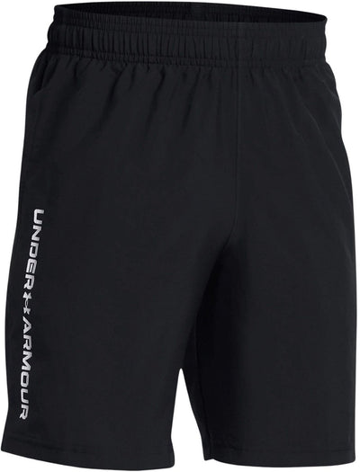 Under Armour ua tech woven wordmark short-blk pantalons de sport pour garçons - noir - blanc