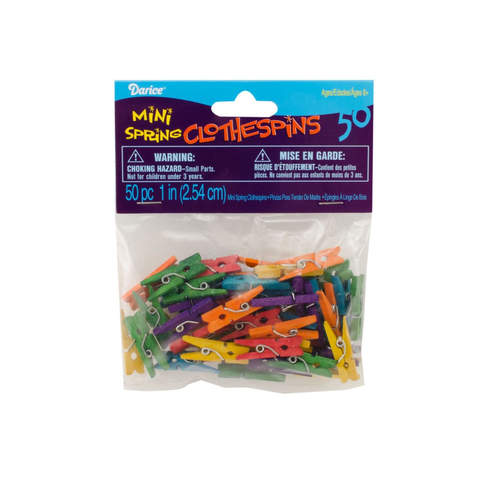 Vaessen creative • pinces à linge 2,5cm couleurs 50pcs
