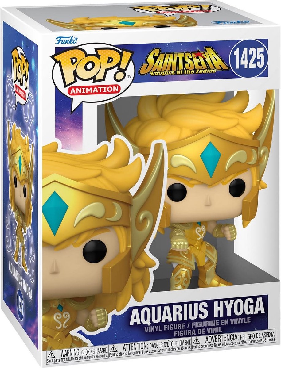 Funko saint seiya-pop! figurine d'animation or verseau hyoga figurine de collection 9 cm - multicolore