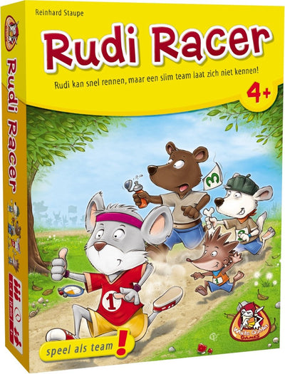 Jeux de gobelin blanc Rudi Racer - jeu de cartes en costume jaune