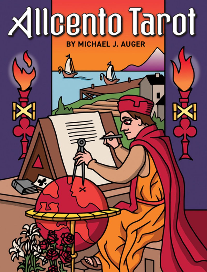 Tarot Allcento : jeu étendu, 100 cartes de tarot avec un art fantaisiste et des bords peints en noir, des cartes du zodiaque et du triomphe, un guide illustré de 144 pages