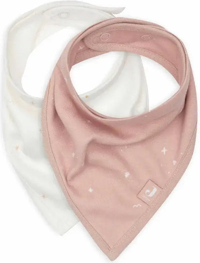 Jollein - bavoir bandana - coton - bavoirs bébé - 2 pièces - rose sauvage scintillante - 2 pièces