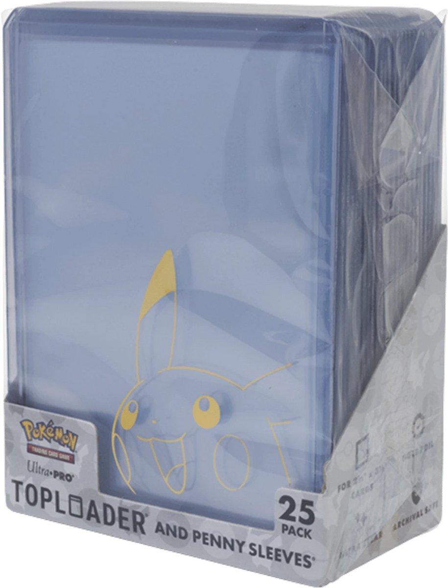 Ultrapro ultra pro pikachu toploader penny manches - pack combo - 25 pièces
