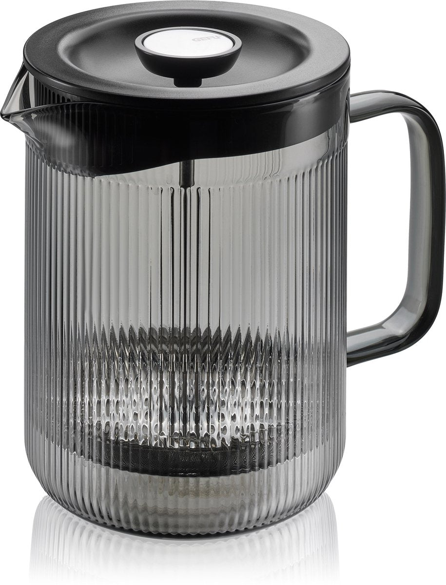 Cafetière à piston Gefu cristiano – 600 ml – verre borosilicate – gris fumé