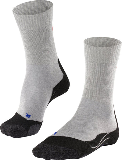 Falke tk2 cool anti-ampoules épais matériau fonctionnel lyocell chaussettes de marche hommes gris - taille 46-48