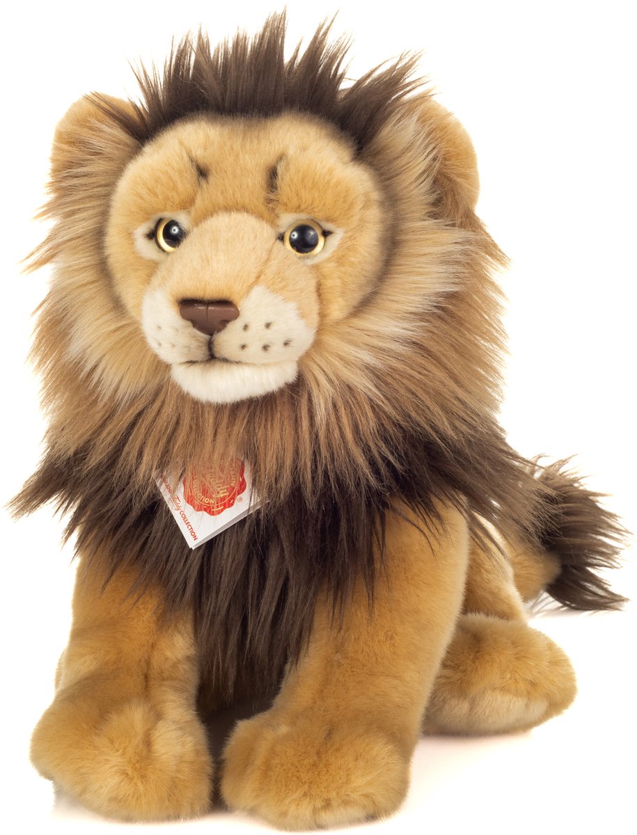 Teddy Hermann Hermann Teddy Peluche Lion - Tissu en peluche doux - Peluches haut de gamme - Marron clair - 30 cm - Lions