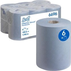 Serviette essential slimroll scott 190mtr bleu 6 rouleaux