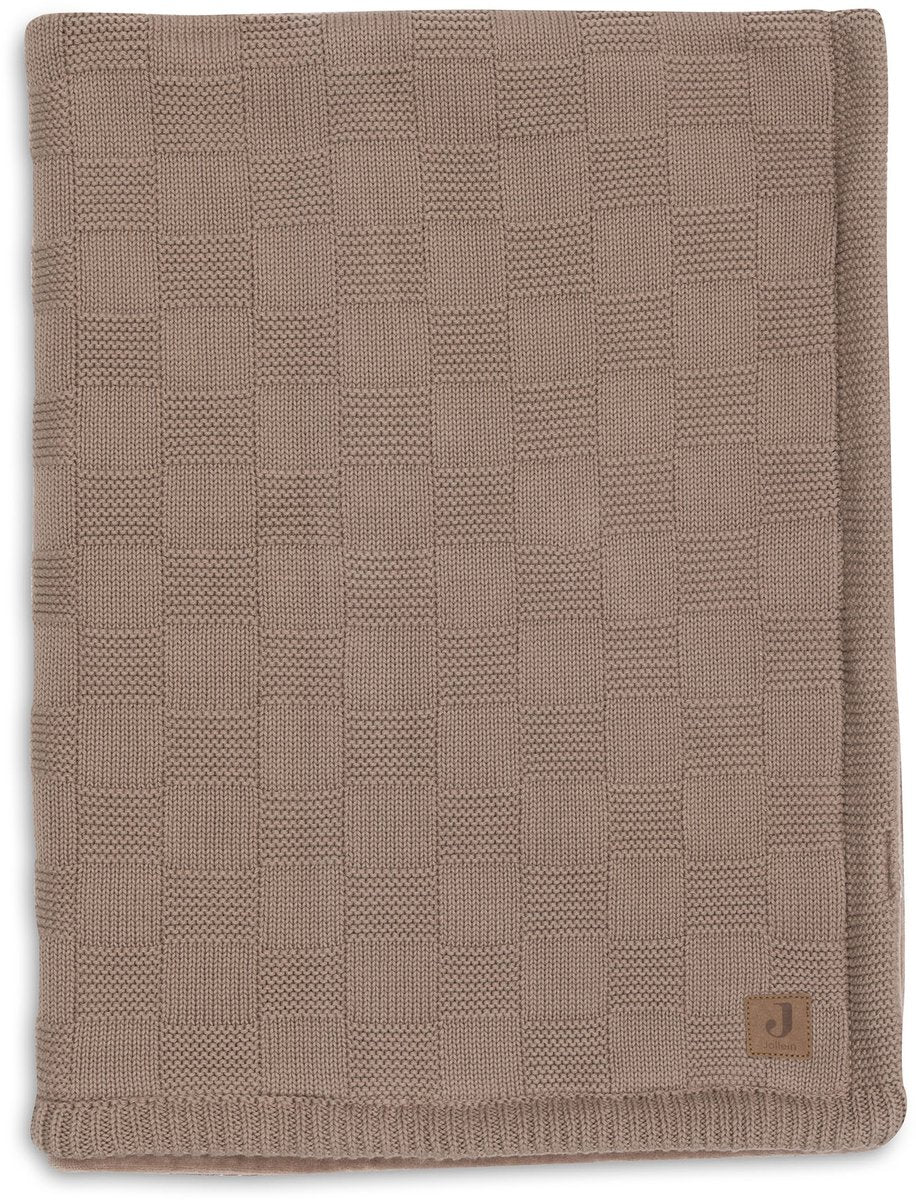 Jollein couverture bébé berceau - 100x150cm - tricot box - velours café au lait