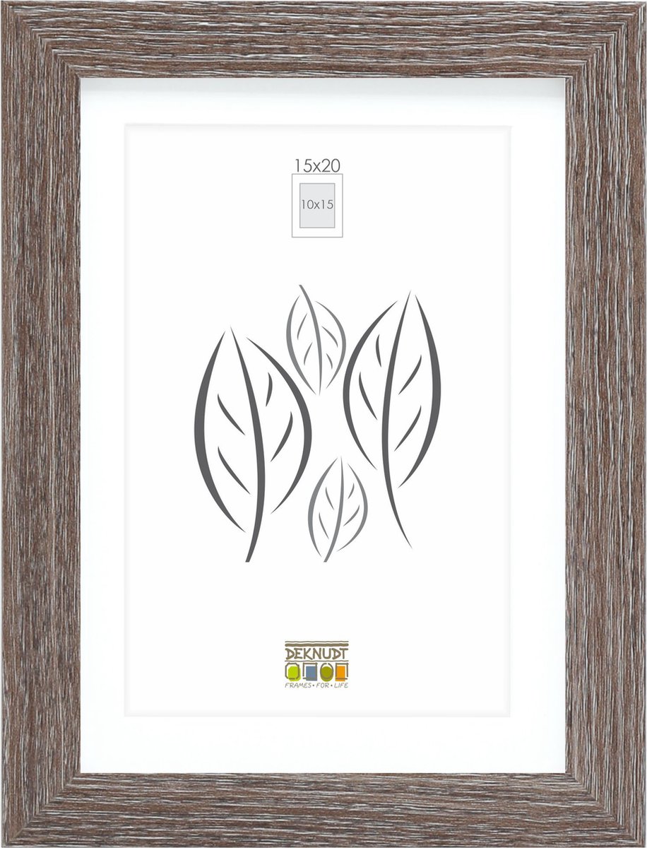 Cadre photo Deknudt frames - gris avec passe-partout - 10x15 15x20 cm