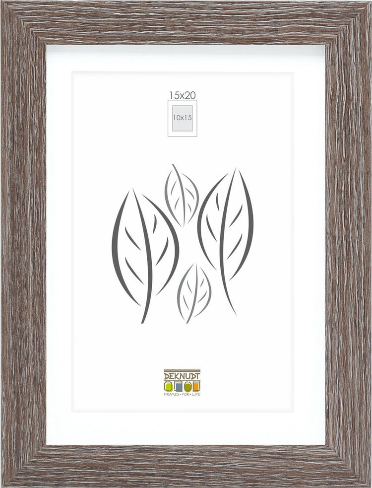 Cadre photo Deknudt frames - gris avec passe-partout - 10x15 15x20 cm