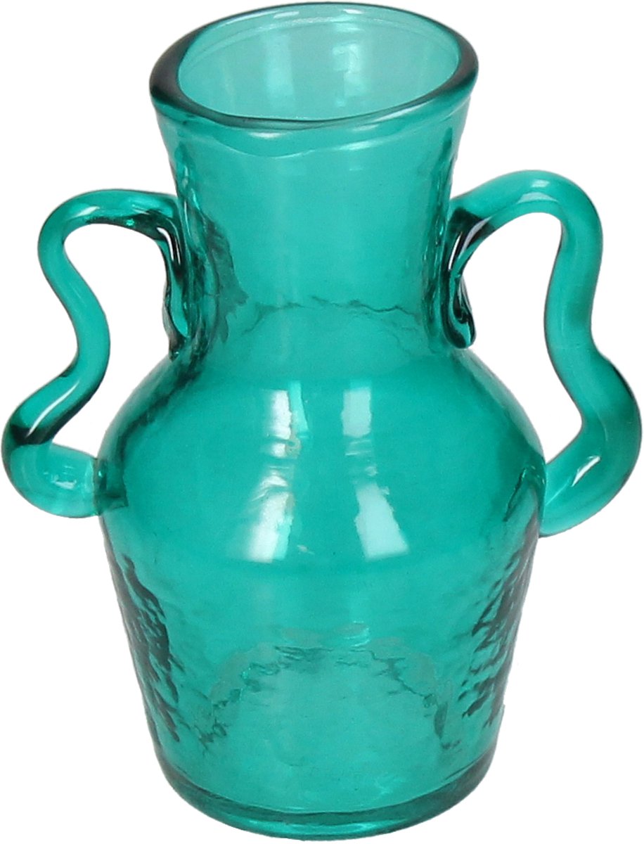 Vase collection Hd verre turquoise 11x11x13,5cm
