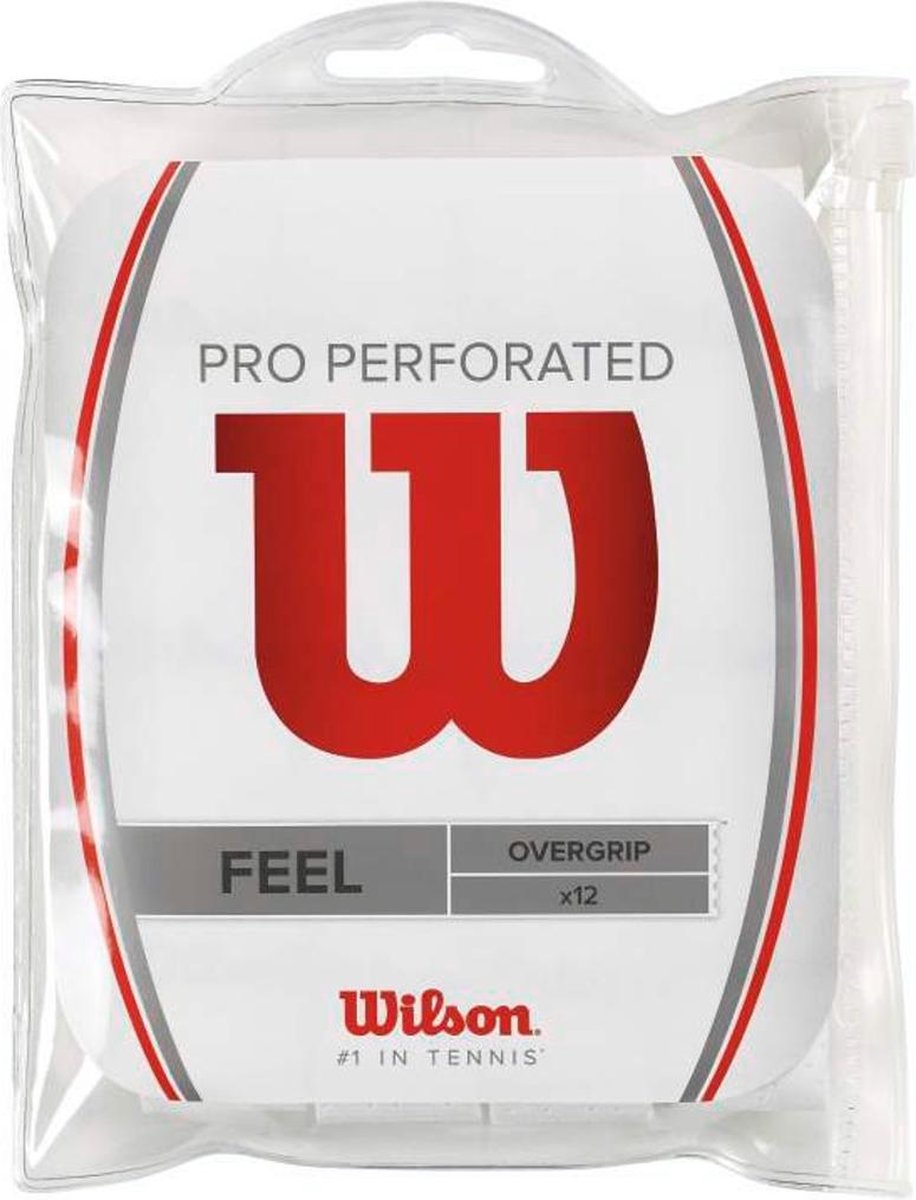 Wilson pro surgrip feel perforé - pack 12 pièces - blanc